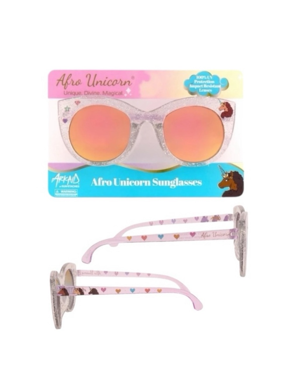 Afro Unicorn Glitter Cat Eye Sunglasses